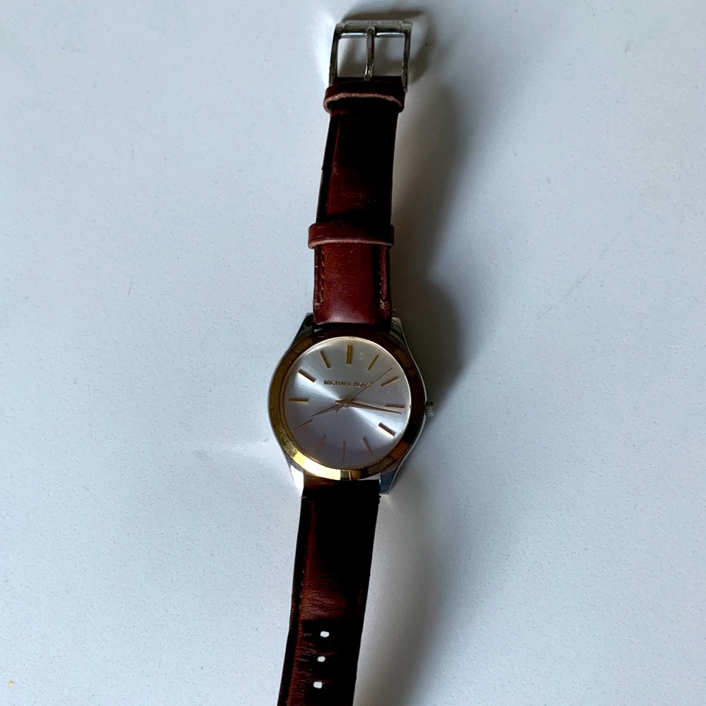 Michael Kors two toned leather band watch
